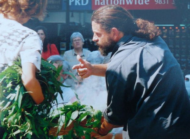 Peppermint gum leaves smoked for ceremony, Chris Tobin